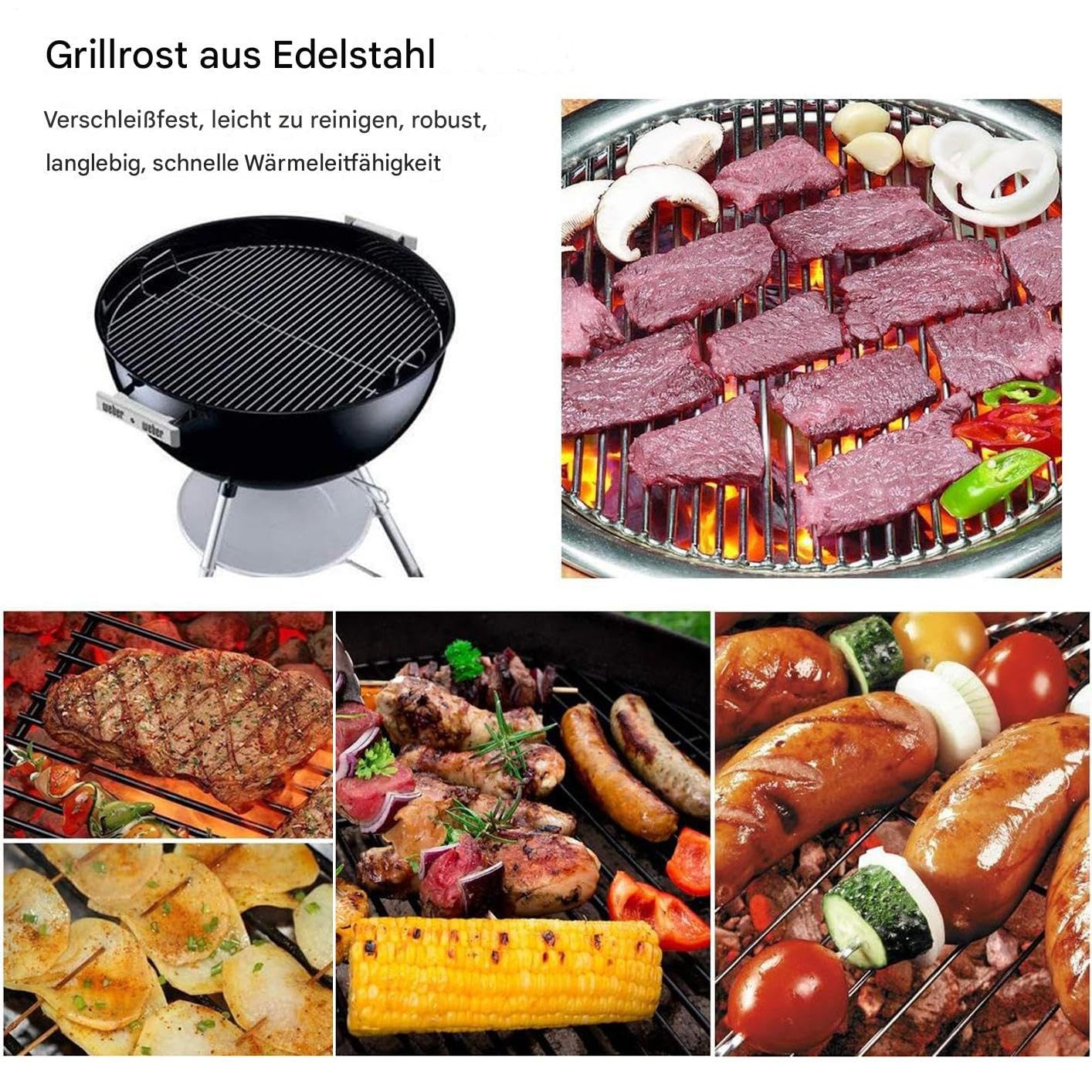 Generisch Rack per barbecue | 17,52 pollici Baking Net Grate | Stainless Steel Multi-Purpose Reusable Barbecue Grillingg Round Wire Mesh Mat for BBQ Camping Outdoor Backyards Garden Picnic