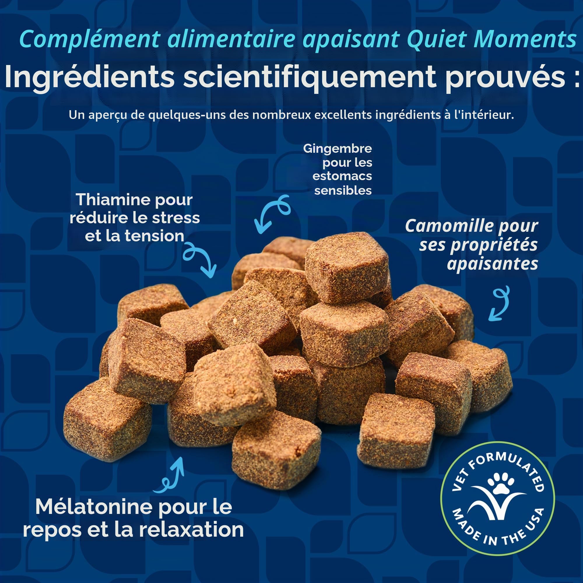 NaturVet – Quiet Moments – Aide apaisante pour Chats – Aide à réduire Le Stress et favoriser la Relaxation – Idéal pour Les tempêtes, Les Feux d'artifice, Les Voyages et Le toilettage – 70 friandises