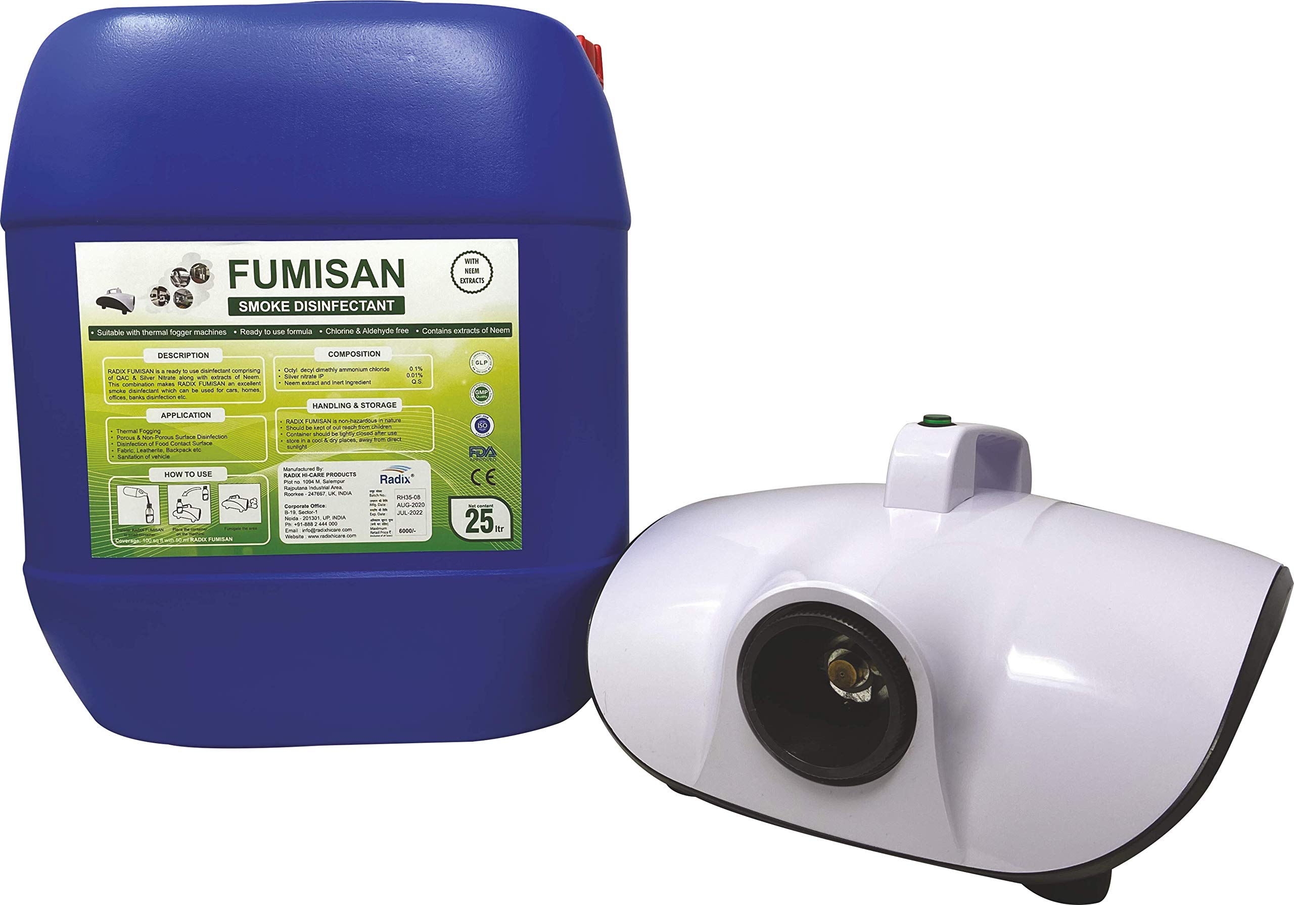Buy Acuro Radix FUMISAN Ready To Use Smoke Disinfectant + 1500W Smoke