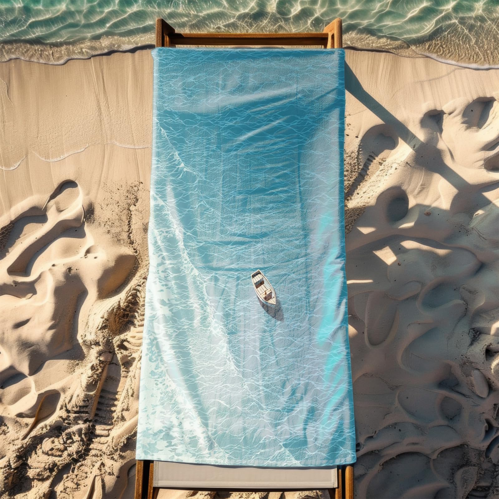 Générique Serviette de Plage XXL Lac Bleu Ciel | Grande Taille Serviette de Plage et Douche Avec Elastique Microfibre Absorbante et Légère Sport Séchage Rapide