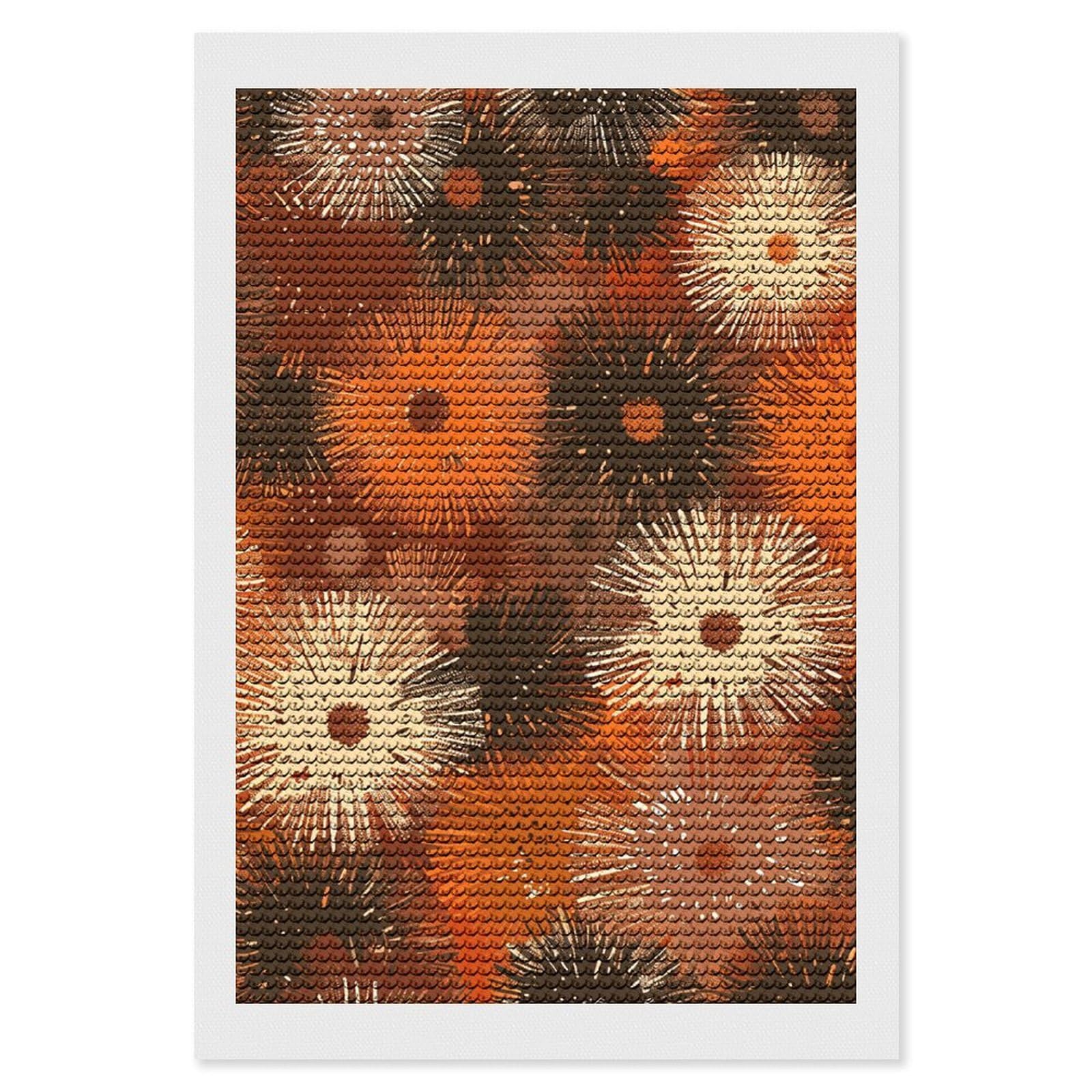 Brown and Peach Diamond Art Kits for Adults, DIY 5D Diamonds Painting Kits for Beginner, Round Full Drill Diamond Dots Painting, Diamonds Pictures Gem Art and Crafts Wall Decor 8"x12"