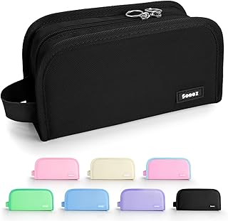 Sooez Wide Opening Pencil Case, Large Capacity Pencil Pouch Organizer Aesthetic Pencil Bag for School Supplies Stationery,...