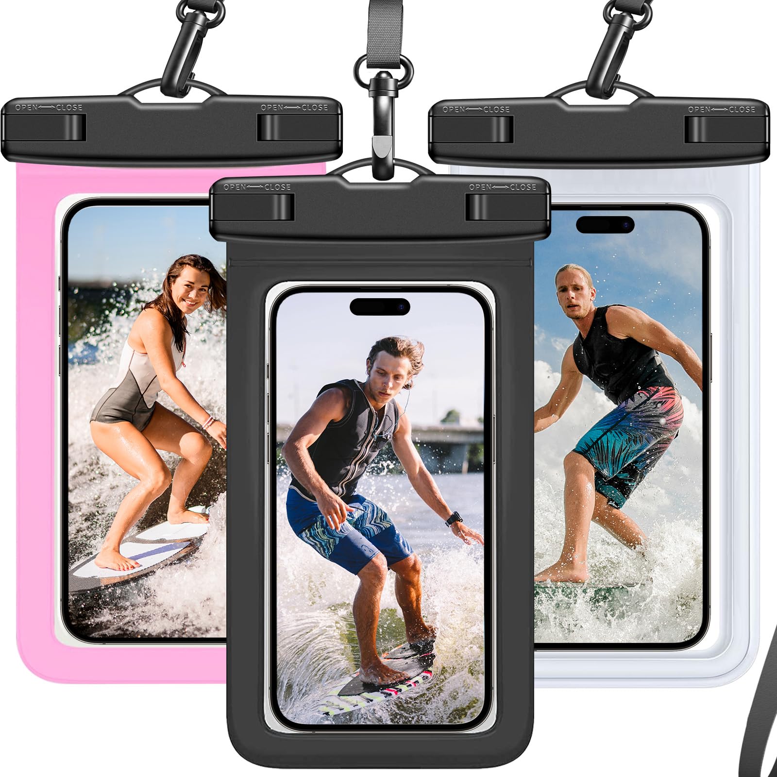Arla Youky Waterproof Phone Pouch IP68 Floating Waterproof Phone Case, Dry Bag Beach Cruise Essentials with Adjustable Lanyard for iPhone 16 Pro Max /