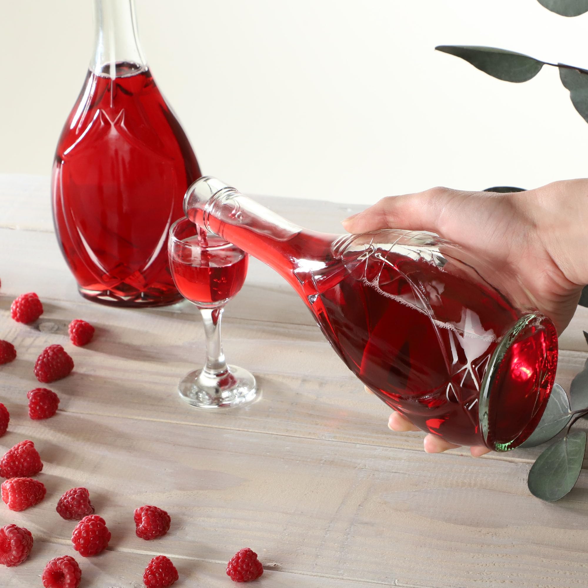 KADAX Lot de 9 Bouteilles en Verre 500ml avec Bouchon en liège – Bouteilles vides à remplir pour Liqueur, schnaps, Huile et vinaigre, idéales pour Cadeaux et Faire Maison