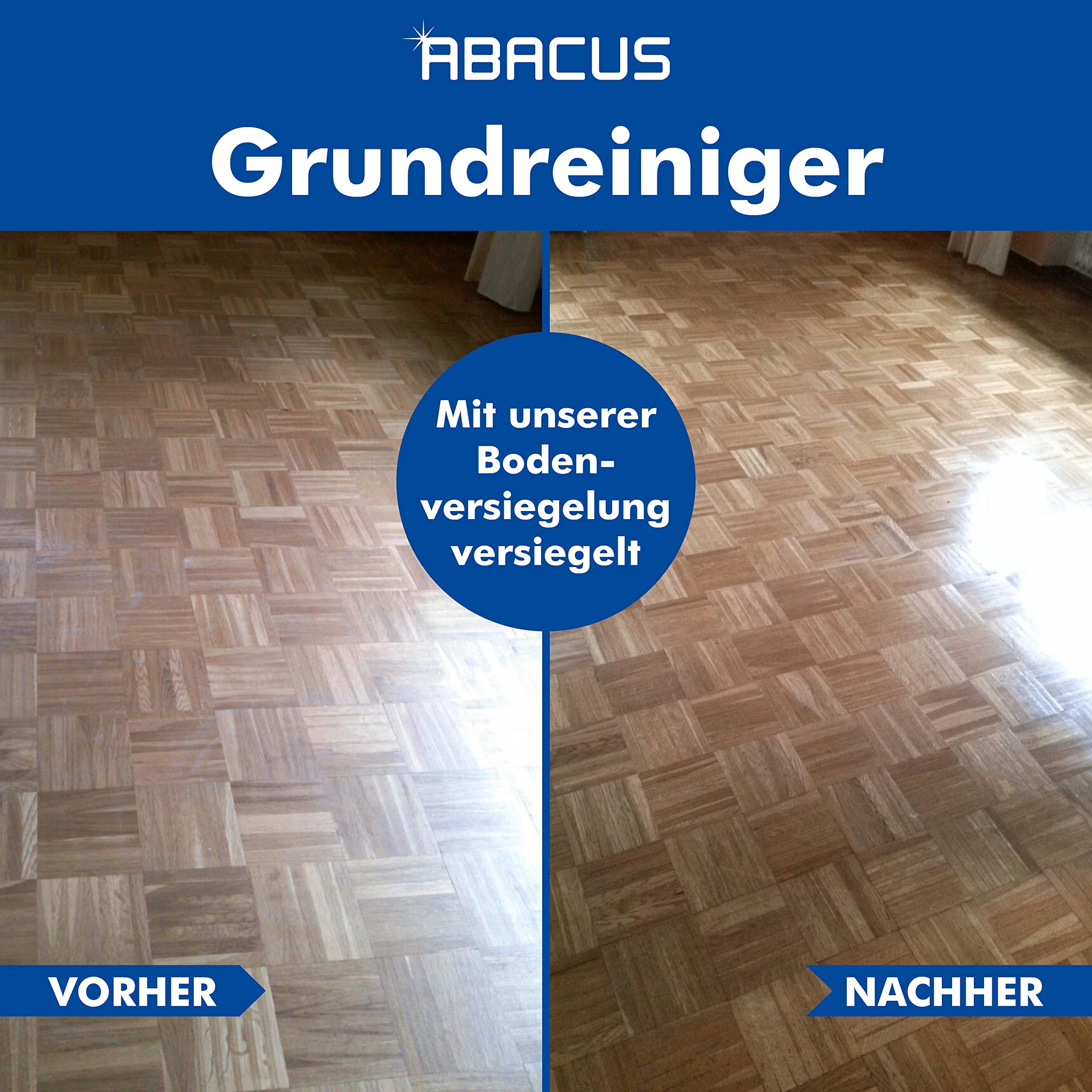 ABACUS® Grundreiniger Konzentrat, Bodenreiniger intensiv, Fliesenreiniger, entfernt Versiegelungen, Fliesen, extrem stark, Bodenreiniger für Fliesen, Parkett, Laminat Grundreiniger (2170)
