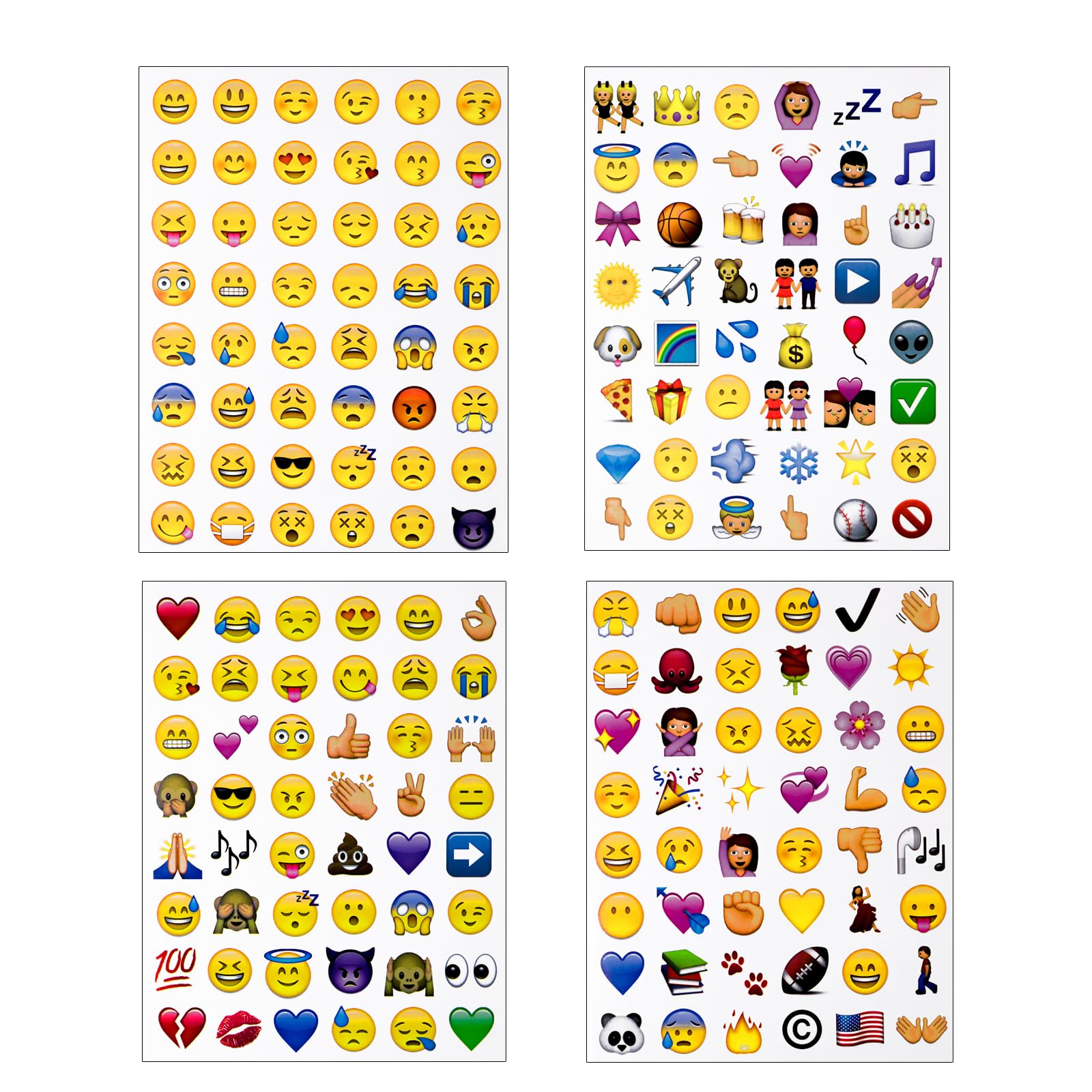 DAYKET Emotion Stickers, 12 Sheets Happy Face Stickers, Meme Stickers, Emoticon Stickers for Children, Notebook Decoration (B)
