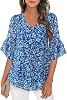 VALOLIA Womens Blouses 34 Sleeve Dressy Tops Business Casual Double Layers Shirts