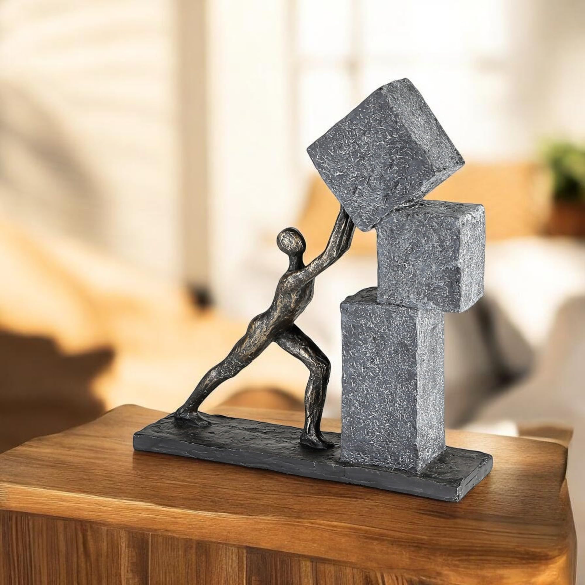 Casablanca Skulptur Stacking, Deko Figur Bronze, Grau, Kunstharz Statue Wohnzimmer, Büro Dekoration H. 30,5 cm x B. 28 cm - Moderne Skulpturen