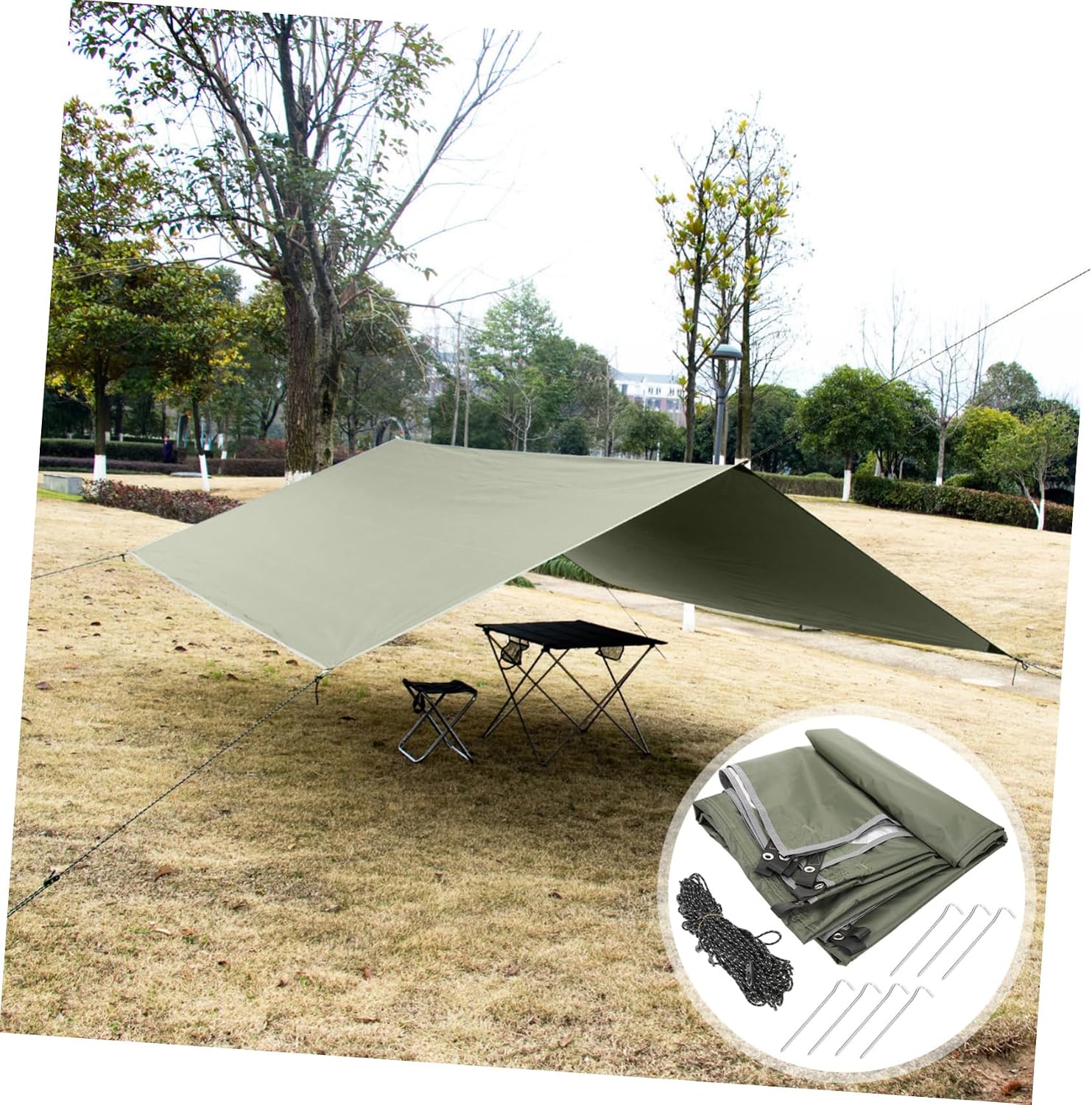 Sosoport 1set Water Picnic Awning Tarp Outdoor Shade Canopy for Camping Fishing Beach Activities Oxford Cloth Comfortable Breathable Design