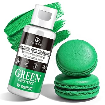 Natural Green Food Coloring - Dye Free Natural Food Dye, FD&C Artificial Dye Free Liquid Food Coloring for Baking, Cake Decorating, Frosting, Icing, Easter Eggs, Fondant, Cookies & More, 2 fl. oz