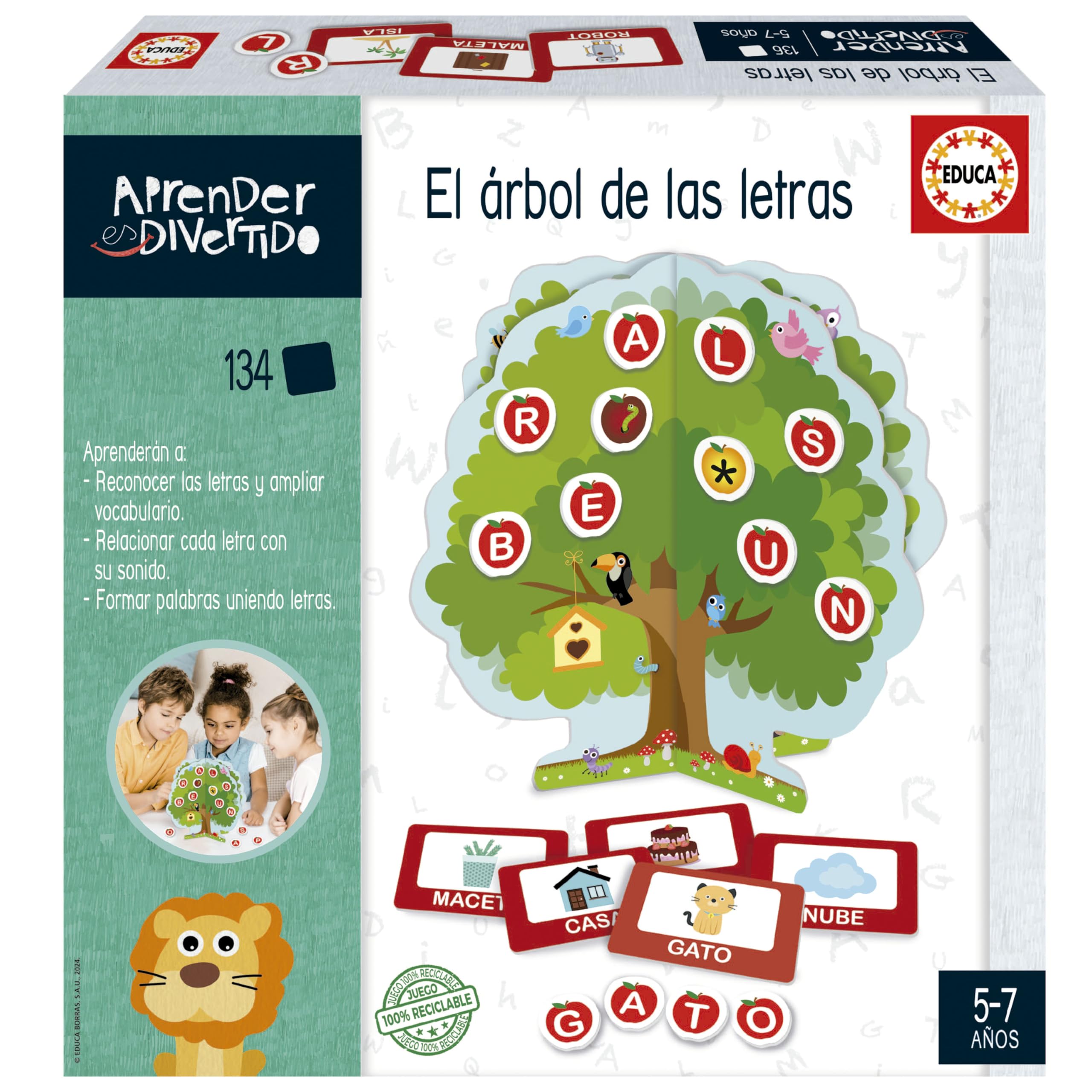 Educa The Tree of Letters | Board Game Kids | Word and Spelling Game | Educational Game from 5 6 7 years (20111)