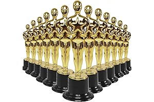 24 Pack 6'' Plastic Gold Star Trophies for Prizes, Gifts, and Party Decorations