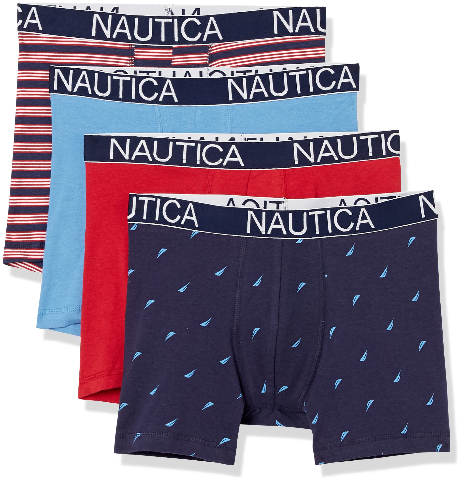 NauticaMen's Cotton Stretch 4 Pack Boxer Brief
