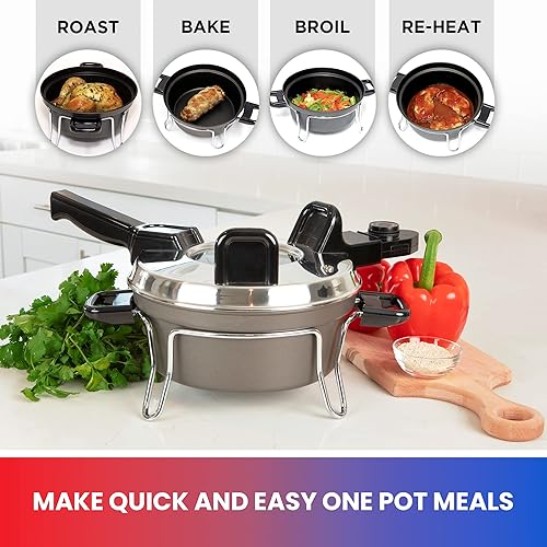 Miniatura 5 de Total Chef Cocina checa, el mejor horno eléctrico con termostato ajustable, opciones de cocción versátiles, calefacción eficiente, olla