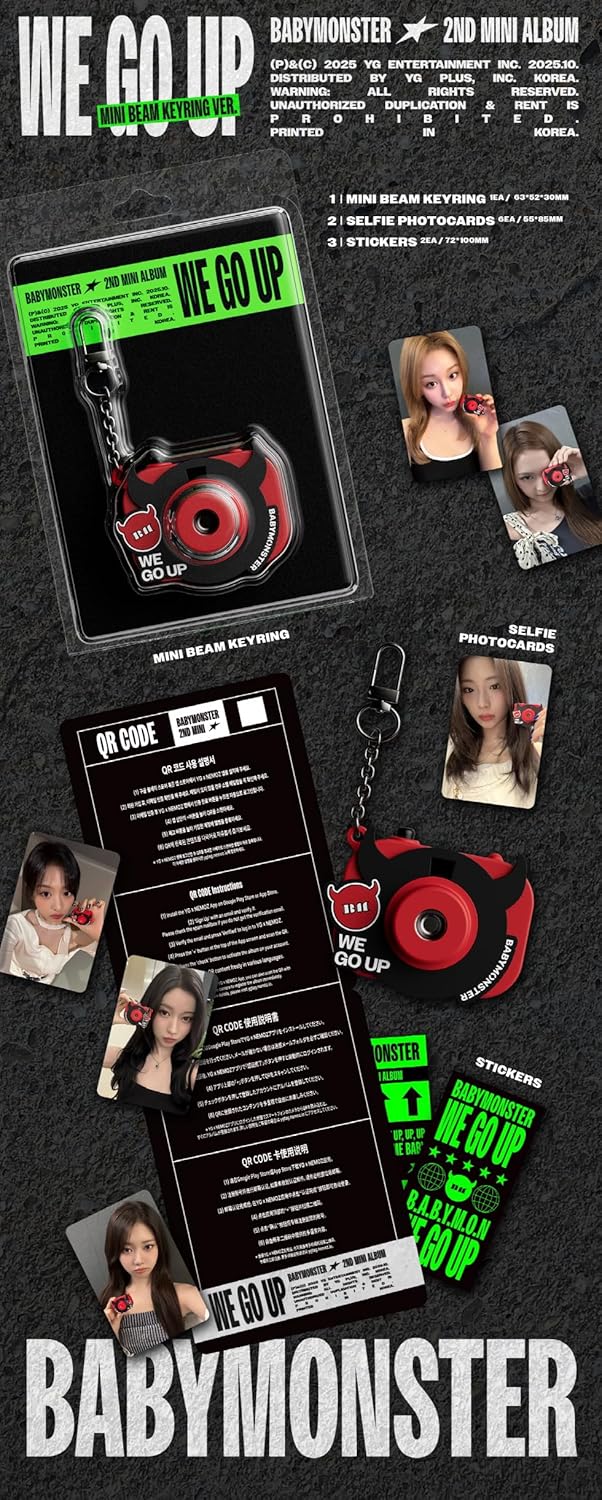 BABYMONSTER WE GO UP 2nd Mini Album 4p Set (3Photobooks+1Keyring)