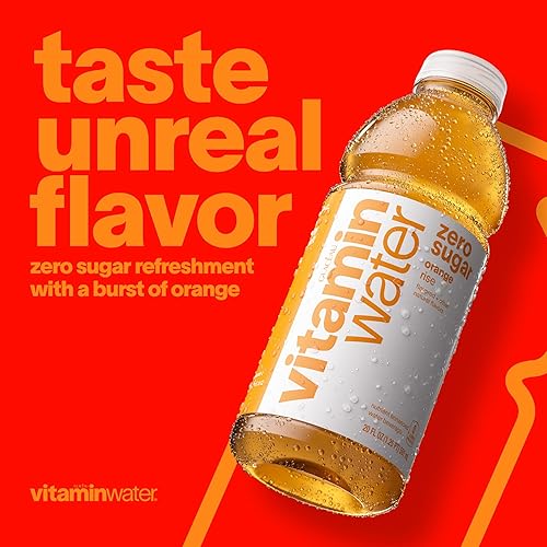 Miniatura 5 de vitaminwater Aumento cero de azúcar, agua mejorada con electrolitos con vitaminas, bebidas de naranja, 20 onzas líquidas, paquete de 12