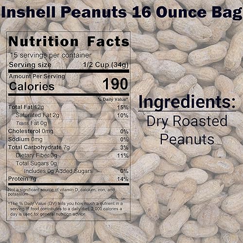 Miniatura 4 de Cacahuetes tostados con cáscara de nuez Barcelona - 1 libra - Sin sal - Cultivado en Estados Unidos - Sin gluten - En cáscara para humanos
