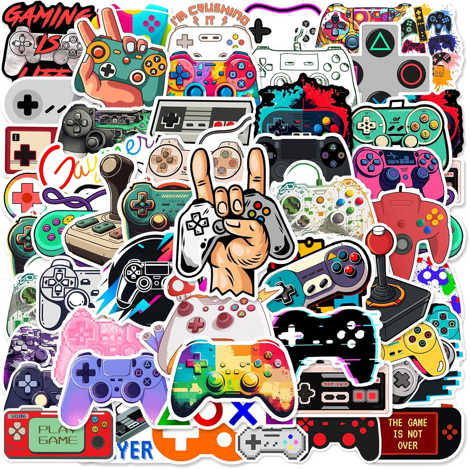 50Pcs Play Game Stickers, Cool Cartoon Trendy Gamepad Waterproof Gaming Sticker for Teen Adult Water Bottle, Laptop, Skateboard, Bike, Phone, Computer, Travel Case (Play Game) 50Pcs Play Game Stickers, Cool Cartoon Trendy Gamepad Waterproof Gaming Sticker for Teen Adult Water Bottle, Laptop, Skateboard, Bike, Phone, Computer, Travel Case (Play Game)