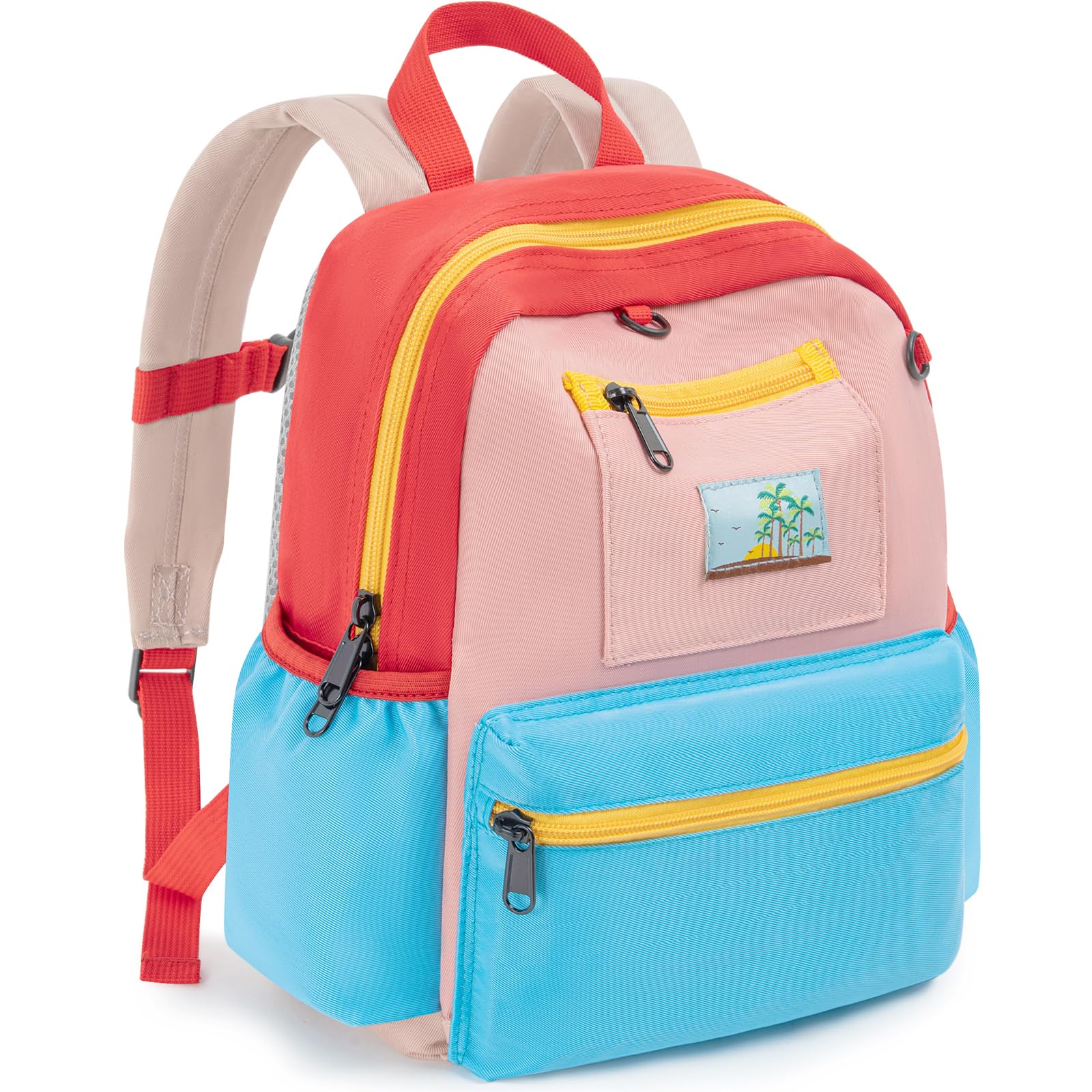 LASUK Toddler Backpack for Boys & Girls 1-3 Years, 10.5 Inch Lightweight Kids Bookbag, Waterproof Preschool Backpack for Kindergarten, Daycare, Travel