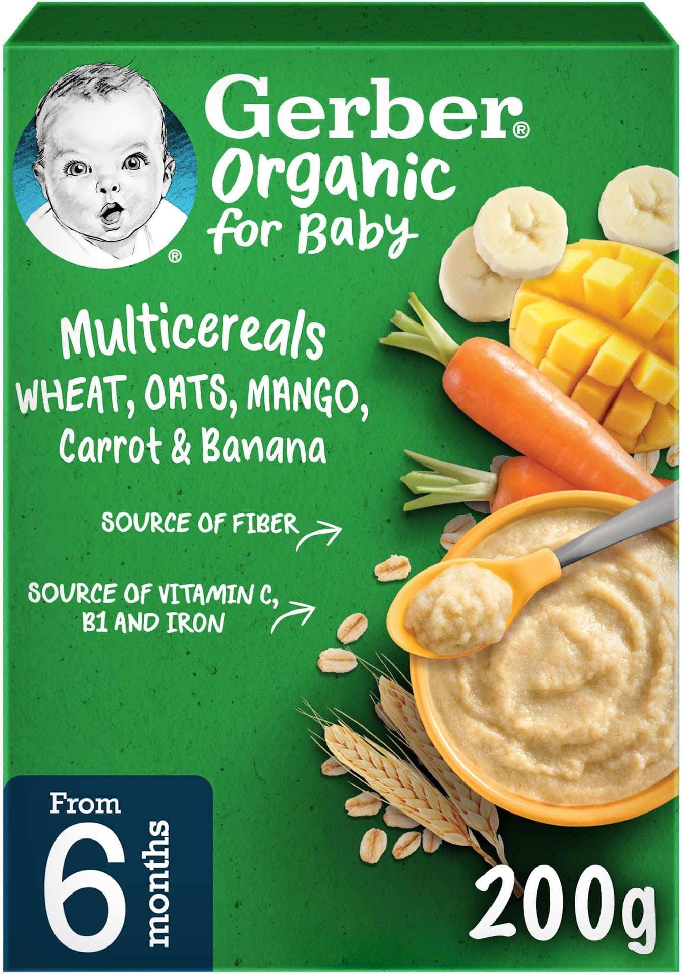Nestle Gerber Bio Mango, Wheat, & Oat 200g
