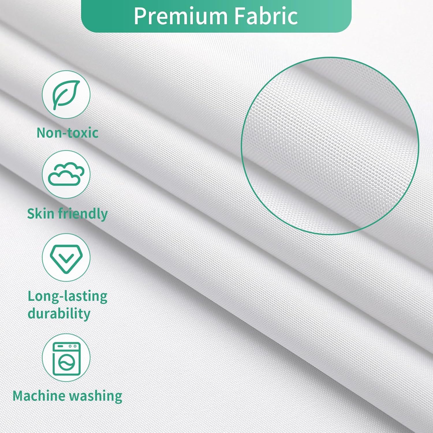 MitoVilla PEVA Snap in Shower Curtain Liner Replacement,No Hook Fabric Bathroom Shower Curtain Liner, Removable Water Repellent Liner for Contemporary Home Hotel Bathrooms​