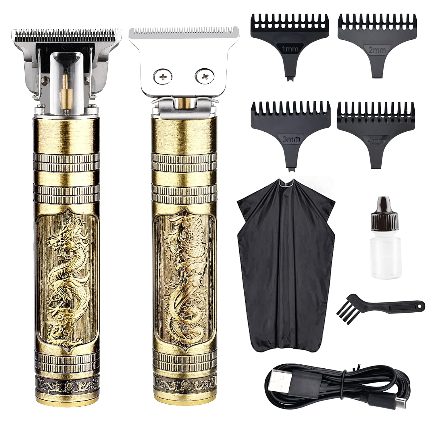 Hair Clippers Trimmers Cordless, Rechargeable Clippers for Hair Cutting, Hair Trimmer Metal Body Cutting Haircut Kit Beard Shaving Trimming Barbershop Professional, Golden