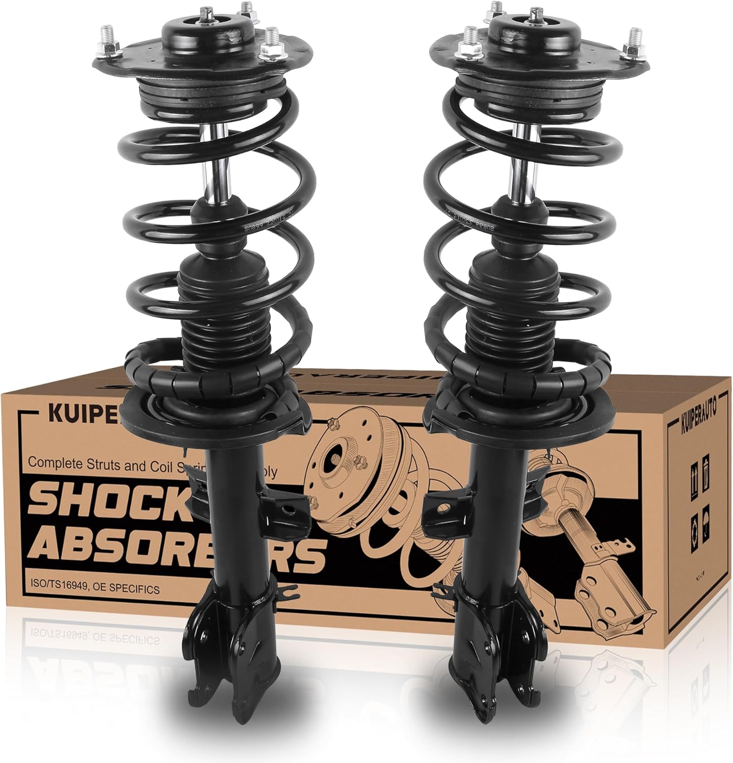 173044 Pair Front Struts Assembly Shocks Compatible for 2011 2012 2013 Kia Sorento FWD Coil Spring Shock Absorber