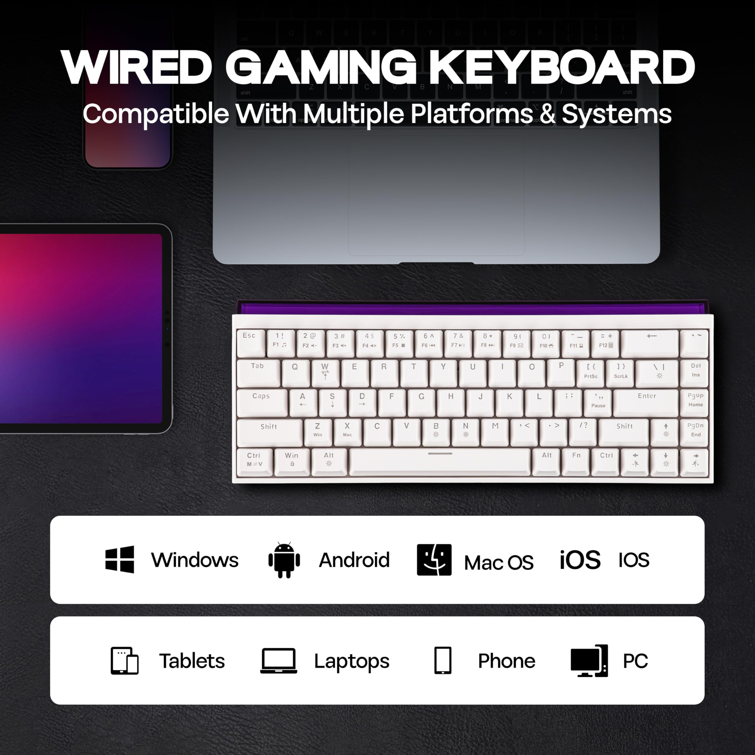 MechLands Teclado para jogos com fio AJAZZ NK68 com Lightbox
