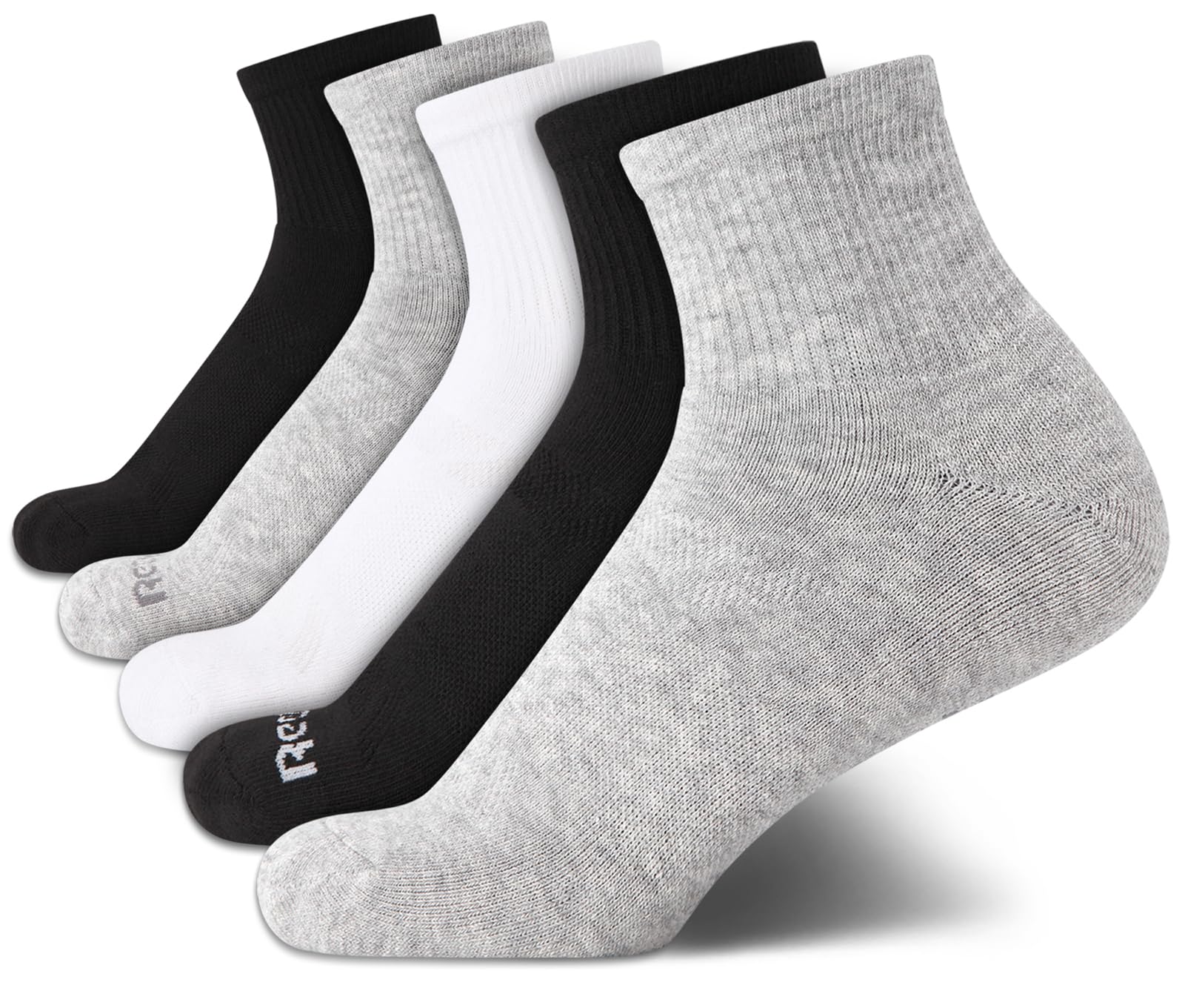 Reebok Womens Crew Socks 5 Pack Moisture Wicking Cushioned Mid Calf