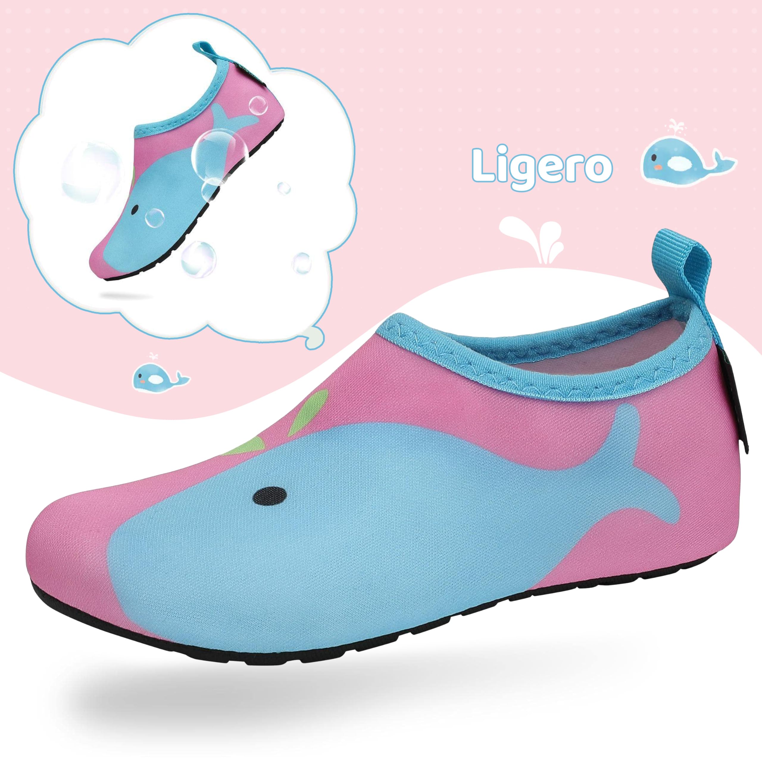 SAGUARO Niños Zapatos de Agua Descalzo Barefoot Respirable Calcetines de Natación Antideslizante de Surf Piscina Playa Yoga Calzado Talla 20-37 EU