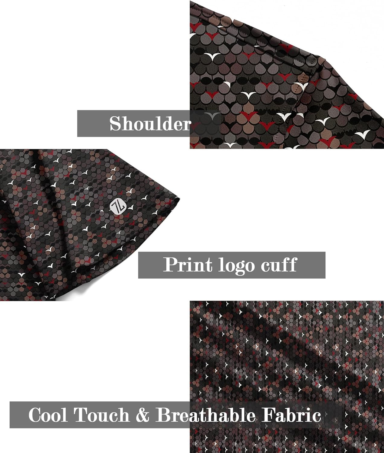 ZITY Mens Golf Shirt Short Sleeve Moisture Wicking Performance Daily Casual Print Patterns Collared Golf Polo Shirts for Men - Image 5