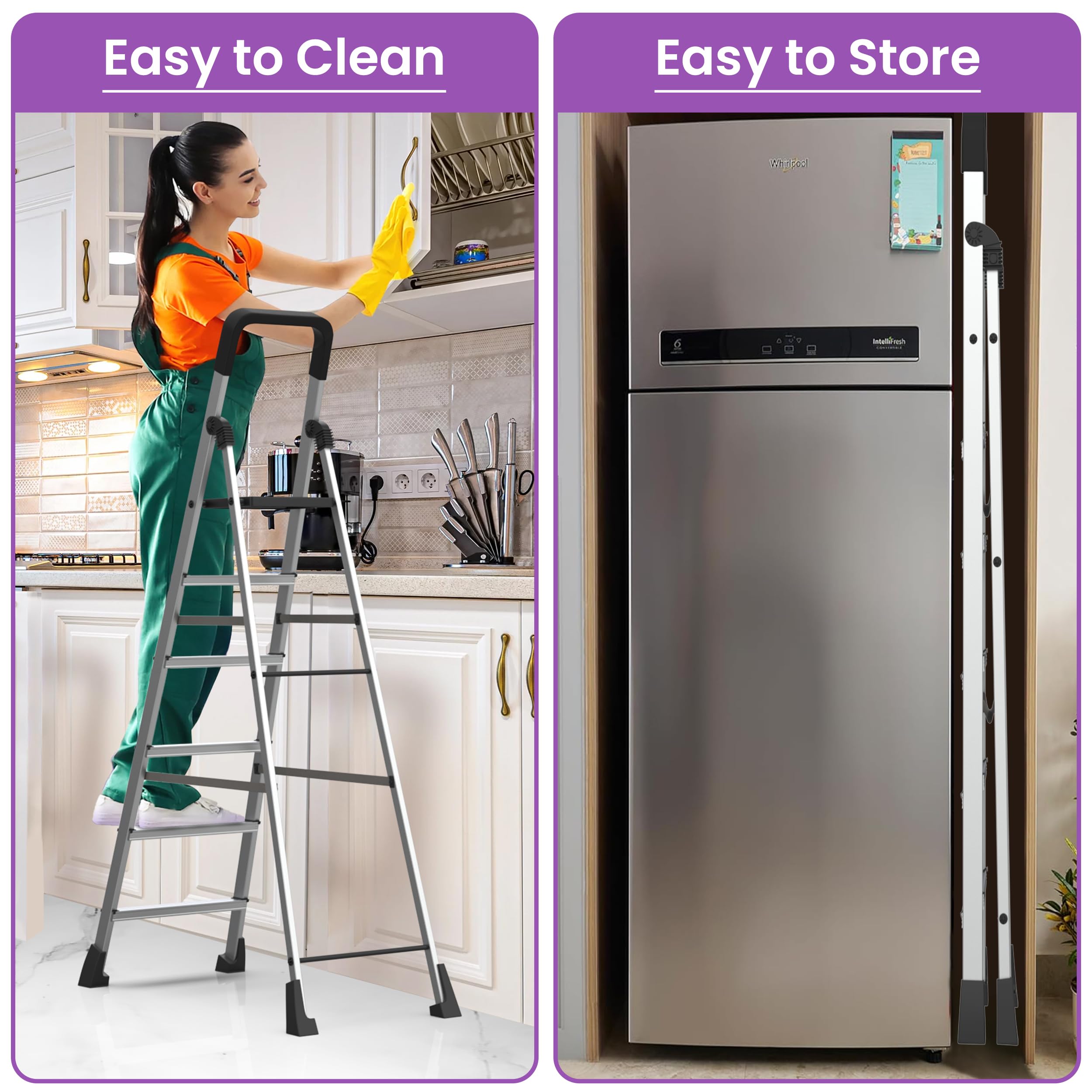 Asian Paints TruCare Ladder - 6 Steps, Foldable & Safe -6