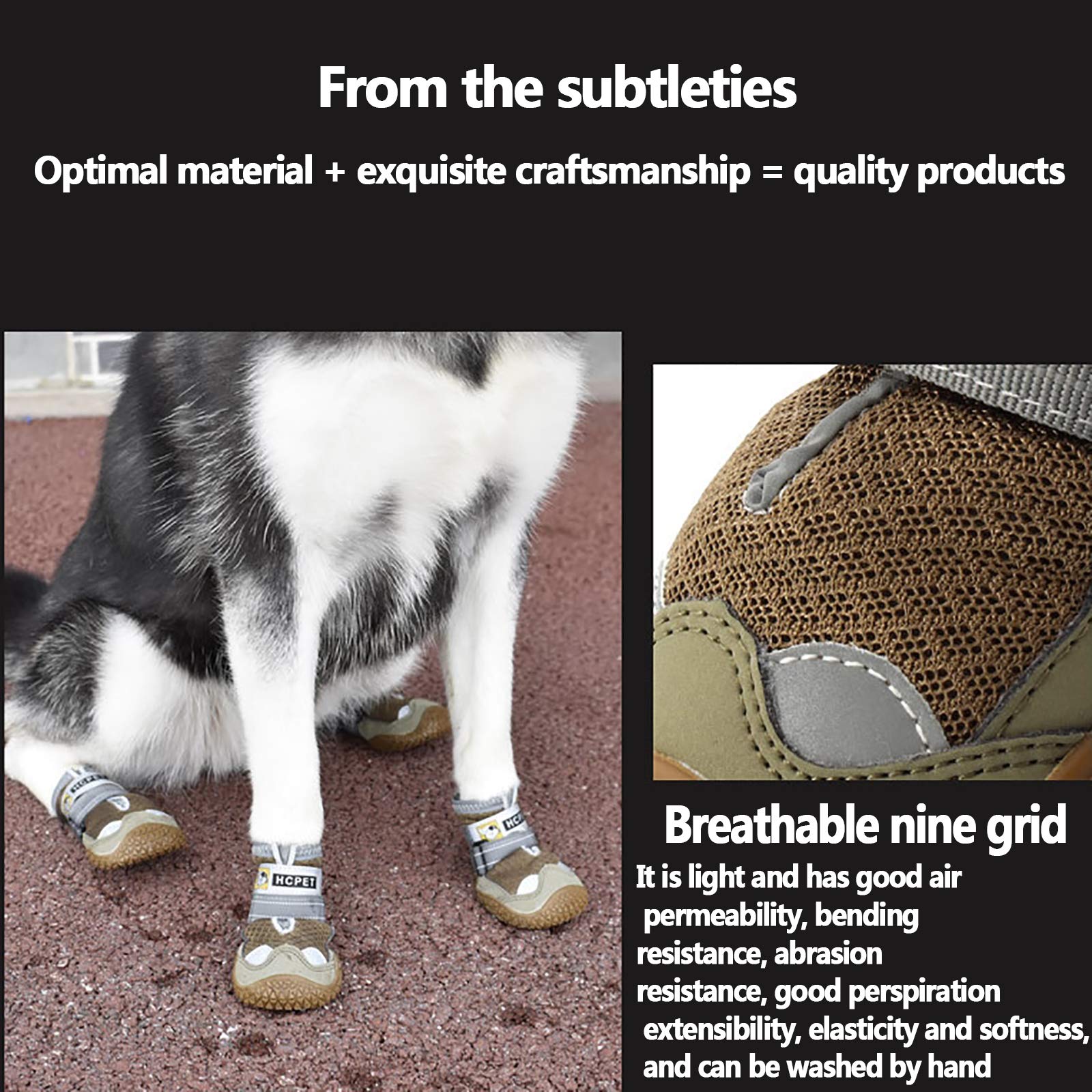 Scarpe per Animali Domestici, Occhiali per Cani Stivali Traspiranti per Cuccioli Stivali Antiscivolo da Neve per Cani da Compagnia per Cuccioli Caldi Scarpe da Pioggia per Cani,Giallo,6#6.5cm