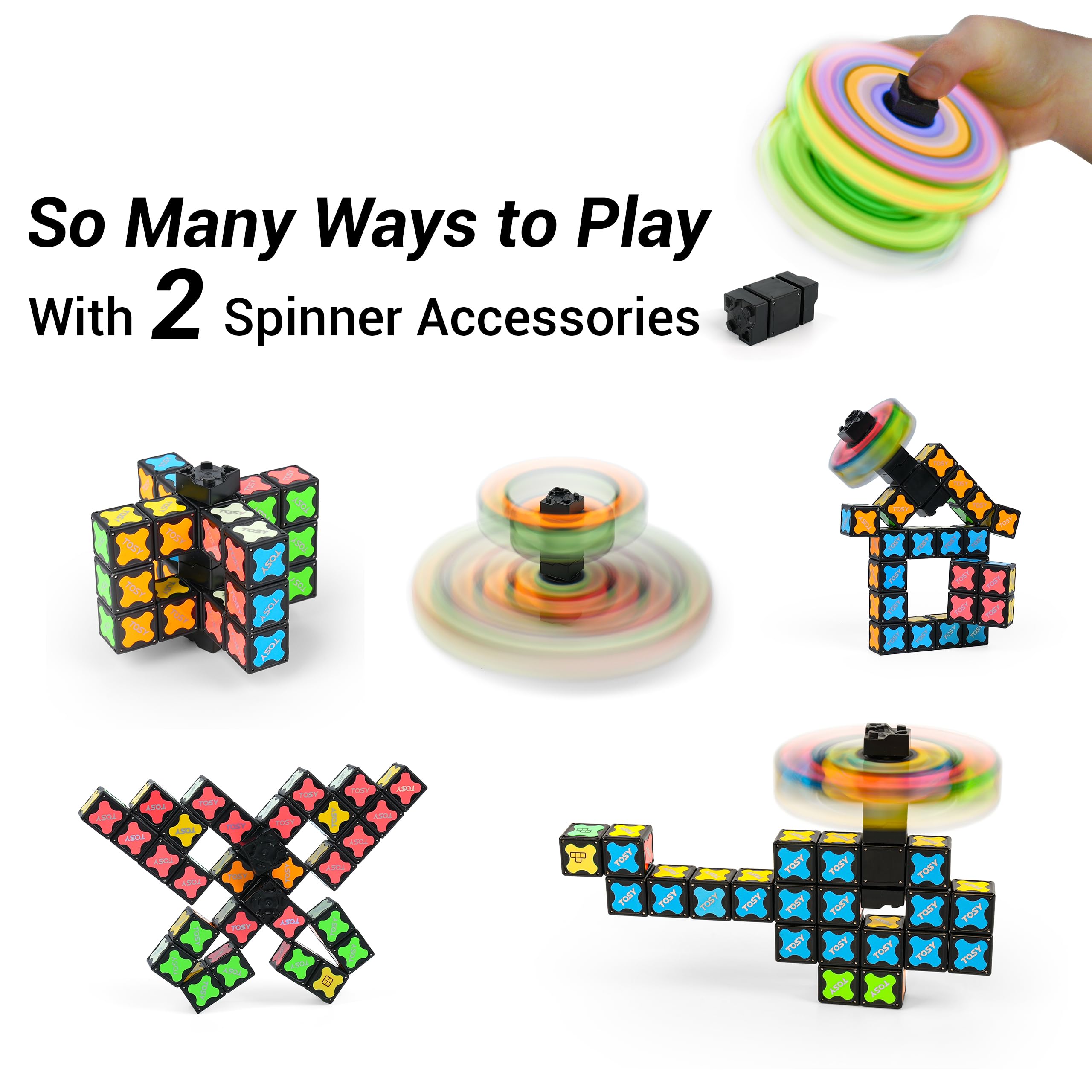 TOSY Magnet Cube 3x3 - 30 Bloques, Multiusos: Bloques de construcción creativos, Fidget Spinner transformable, Rompecabezas/Cubo Infinito, Regalo de Pascua para niños, Juguete Stem Brillante