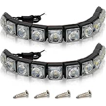 White 10 LED Daytime Running Strip Light Marine Navigation Light Boat Lamp IP67 Waterproof High Power Clearance Light Flexible Bright Spot Fog Led Auto Accessories Universal Fit Many Car Truck 2pcs