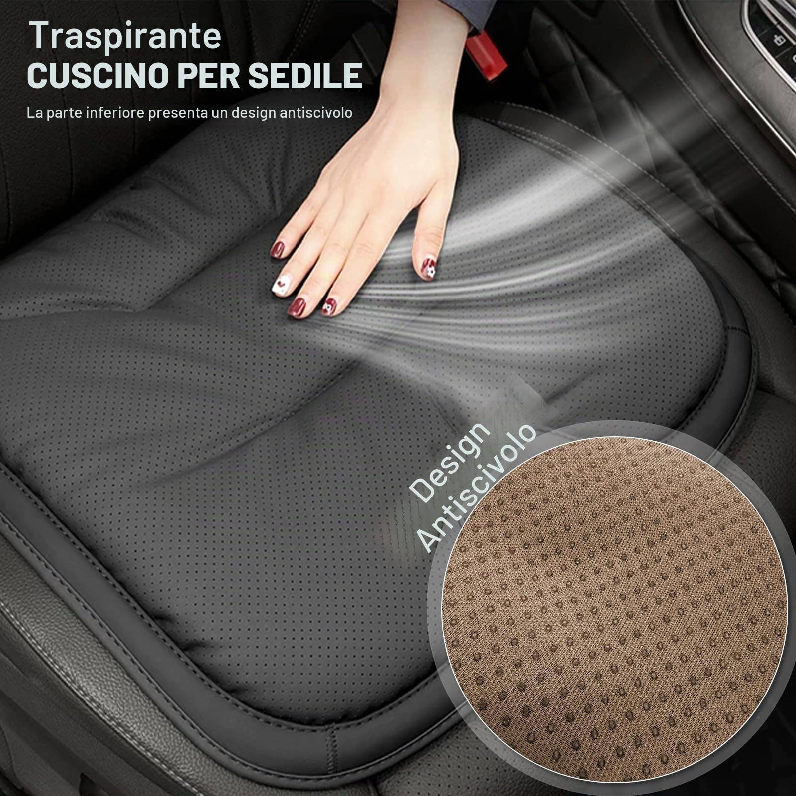 Cuscino per Sedile Auto Personalizzato con Supporto per Schiena, Logo Personalizzabile, Imbottitura Morbida in Cotone PP