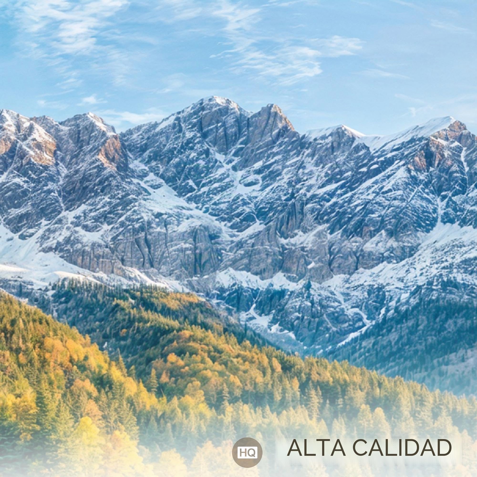 Runa Art Cuadro XXL Paisaje Salón Dormitorio Oficina 200l x 80an cm Montañas 5 Piezas - Made in Germany - 059555a
