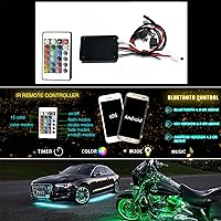 Vista 3 de Juego de 6 luces LED RGB para motocicleta con aplicación y control remoto IR, kit de luz LED de neón multicolor para motocicleta, Harley Davidson