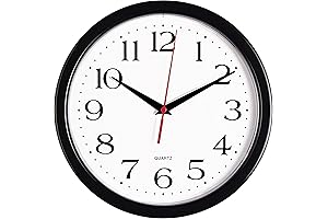 Bernhard Products Silent Non-Ticking Black Wall Clock
