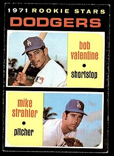 1971 Topps # 188 Dodgers Rookies Bobby Valentine/Mike Strahler Los Angeles Dodgers (Baseball Card) EX/MT Dodgers