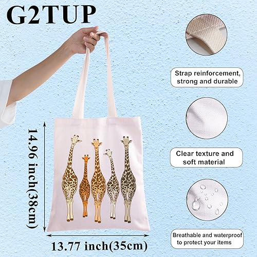 Miniatura 2 de G2TUP Bolsa de mano de jirafa amantes de la jirafa bolsa de comestibles reutilizable jirafa animal regalo de cumpleaños