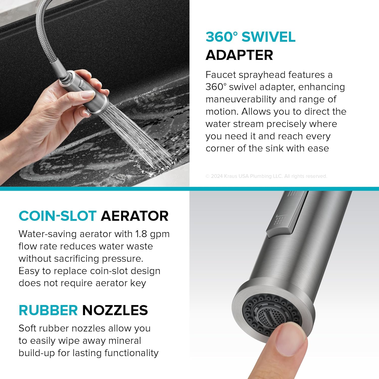 Stainless Steel Single Handle Pull-Down Kitchen Faucet