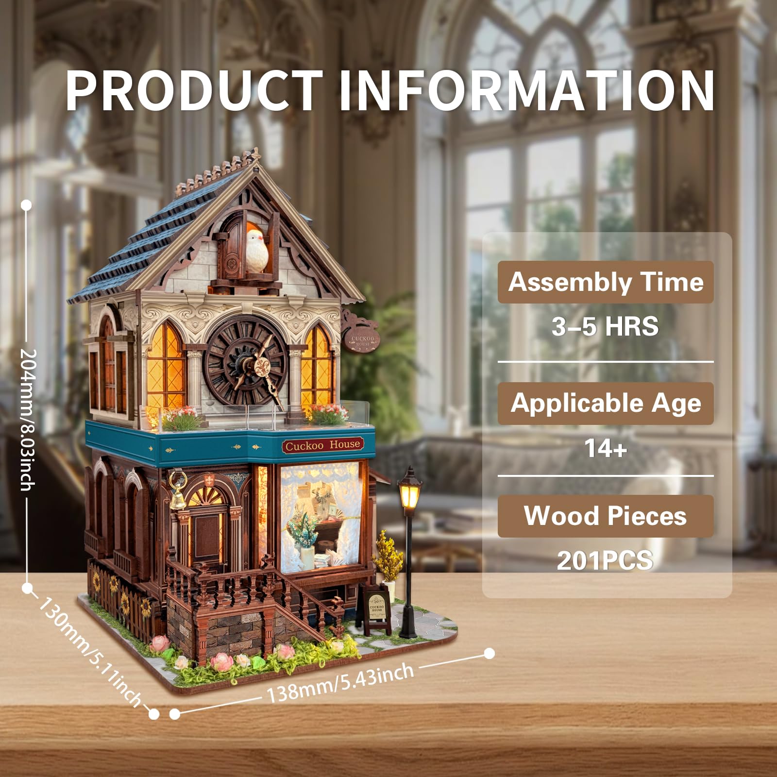 Puzzle 3D in legno per adulti, kit fai da te per modellini di mini casa da costruire, decorazione per la casa della stanza, puzzle 3D in legno, kit artigianale in miniatura, regalo per