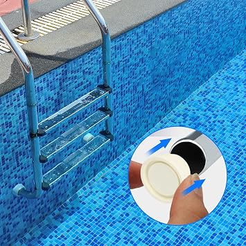 Tissting Pool Ladder Rubber Bumpers, 2 Pack Rubber Steps Inside Plug Caps, 1.5 Inch Inner Diameter, Ladder Caps Pool Liner Protector for Inground Pool, Rubber Foot Cover Protect Swimming Pool Liner