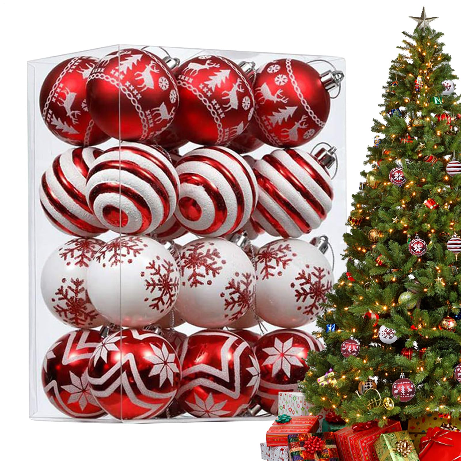 Boule de décoration de sapin de Noël pour ambiance chaleureuse hivernale 6cm