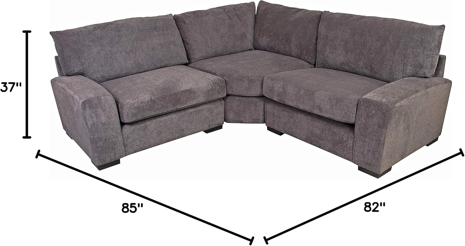 Porter Designs Clayton Sectional, Regular, Gray Dark Gray