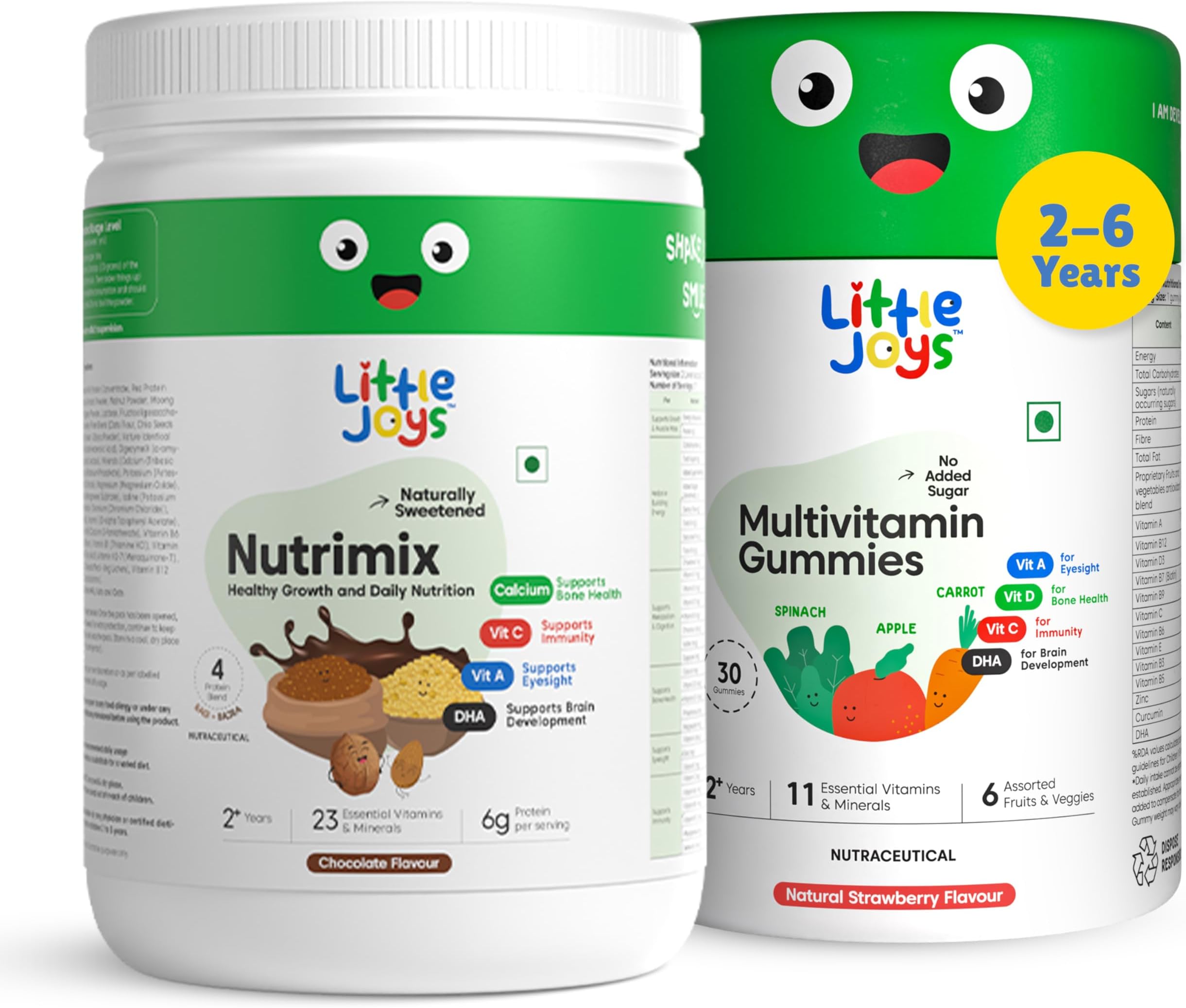 Little Joys Immunity Booster Kit (2-6 years) | Nutrimix (350g) & Multivitamin Gummies (30 Day Pack) | Packed with Ragi, Bajra, Vitamin C & Haldi | Improves Immunity, Gut Health, & Strength