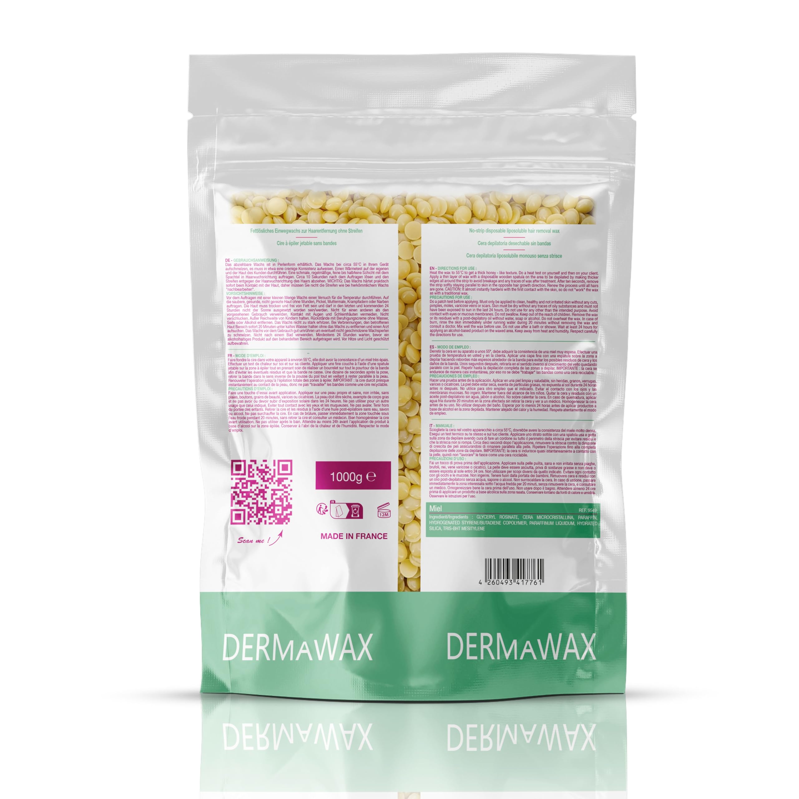 Wosk naturalny miód, wosk filmowy, perły woskowe premium, bez pasków woskowych, do depilacji, depilacji, depilacji całego ciała, nóg, twarzy i ramion