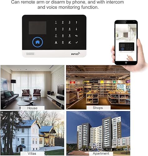 Miniatura 3 de Sistema de alarma WiFi GSM para el hogar, 2.4 pulgadas LCD inalámbrico DIY Smart Home antirrobo sistema de alarma de seguridad de 10 piezas,