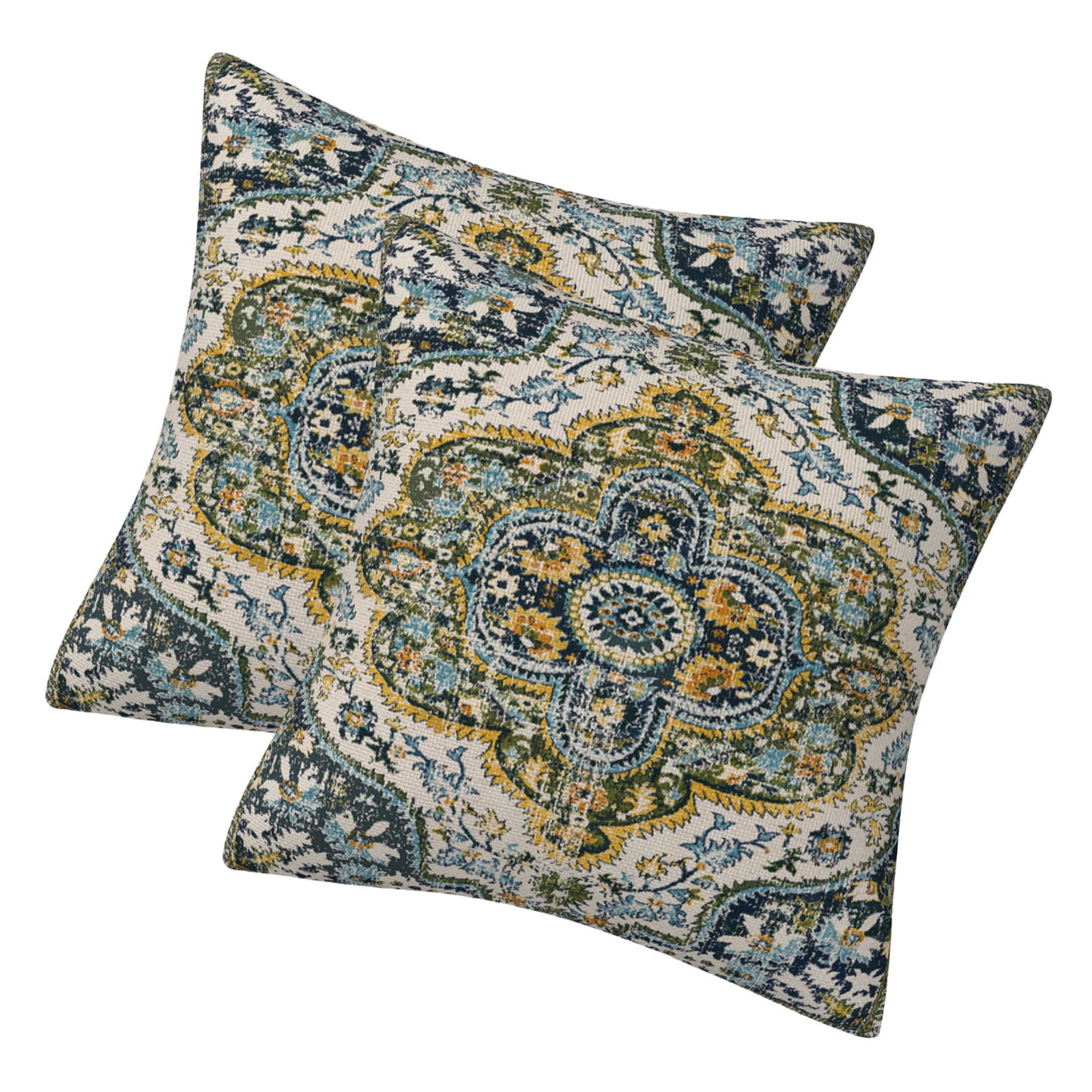 Carotoe F 2Pcs Bohemians Throw Pillow Covers 18X18inch Cushions Case Or Living Room And Patios Urniture Decoration Indoor Outdoor Pillowcases